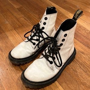Dr. Martens Luana White Combat Boots with Black Laces